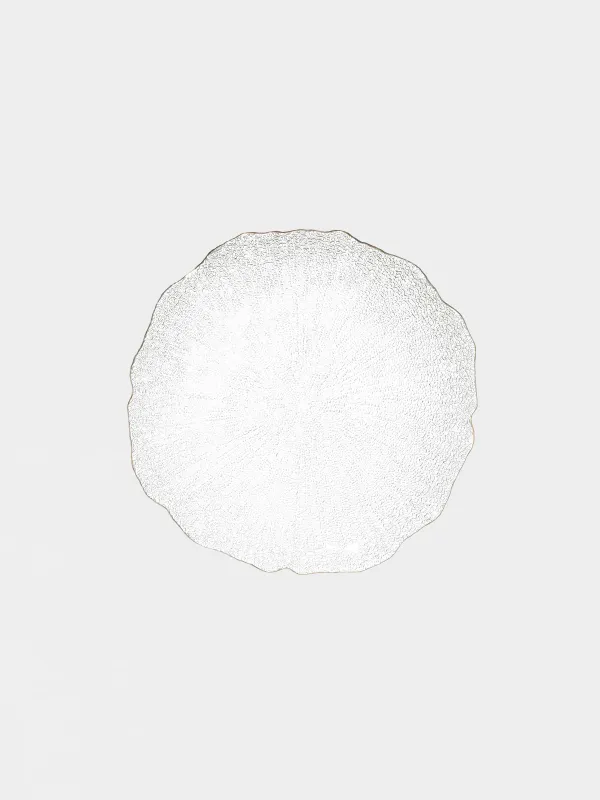 Dining plate, 27 cm, glass, with golden edging, Berg, image-0