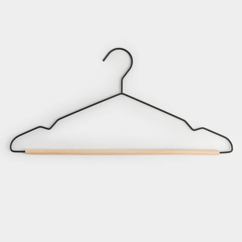 Hanger, 42 cm, 3 pieces, metal / wood, black, Attic, image-2