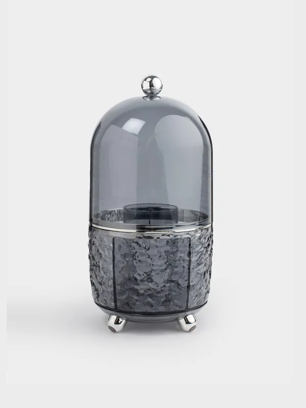 Organizer for cosmetics, 12x26 cm, 6 compartments, rotating, plastic, grey, Renaissance clear, image-0