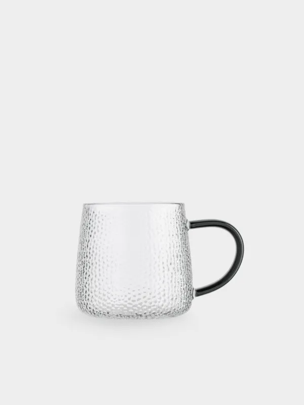 Mug, 340 ml, 2 pcs, glass B, with gray handle, Dawned, image-5