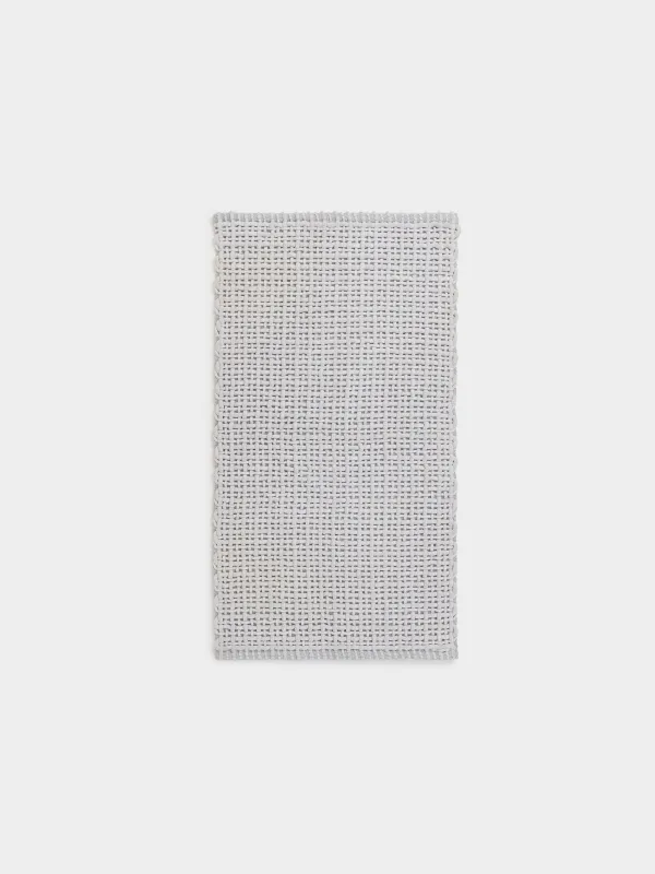 Mat, 60x110 cm, anti-slip, polyester/cotton, light grey, Grid, Cozy, image-0