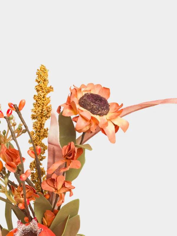 Decorative branch, 30 cm, foam/polyester, Pomegranate and flowers, Forest symphony decor, image-4