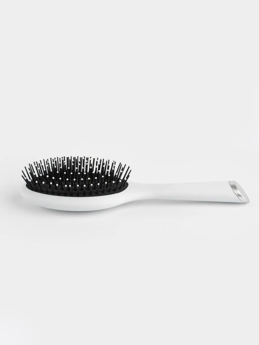 Hair massage comb, 23 cm, plastic, white, B&W, image-2