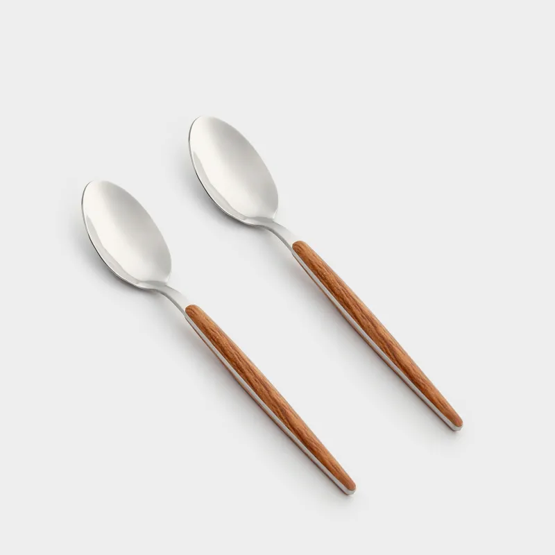 Tea spoon, 2 pcs, steel / plastic, brown, Oslo