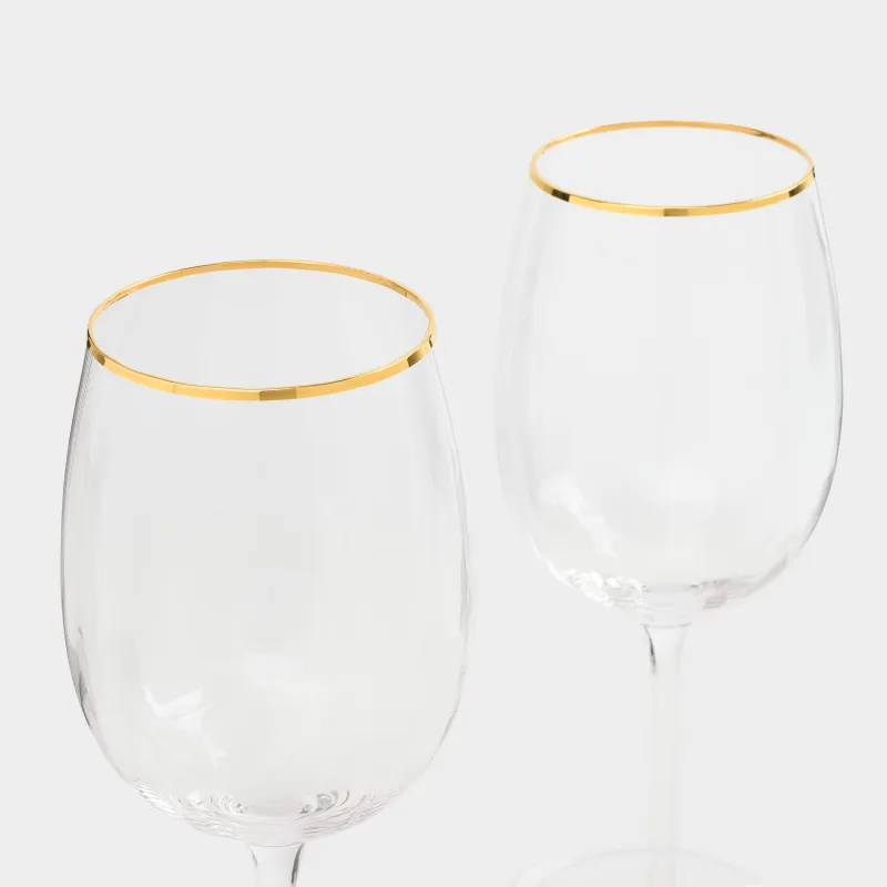 Drinking glass, 470 ml, 2 pcs, glass R, with golden edging, Filo R gold, image-4