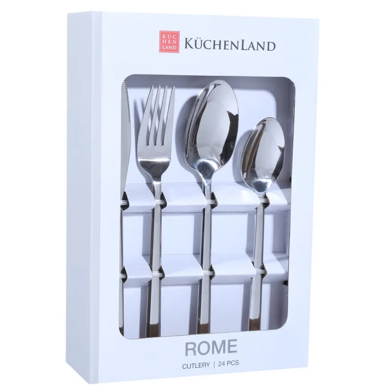 Kitchenware, 6 pers, 24 pr, steel, Rome, image-2