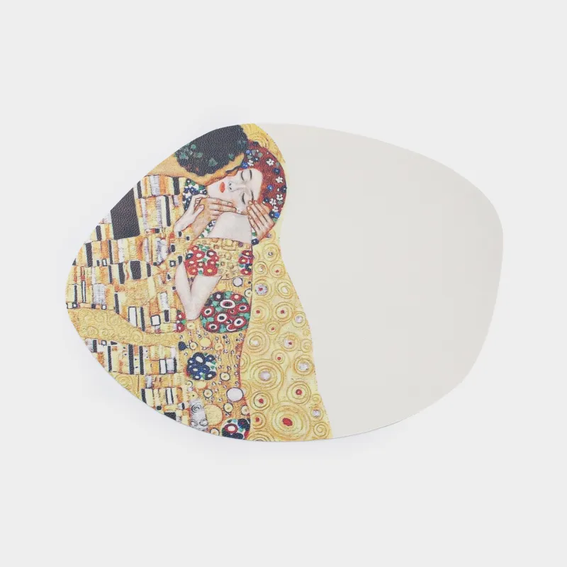 Placemat, 31x43 cm, PVC, shaped, white, Kiss, Klimt, Rock print