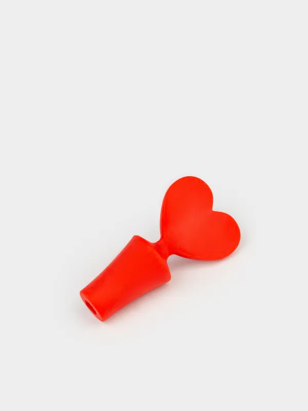 Bottle stopper, 7 cm, silicone, red, Heart, Manny, image-3