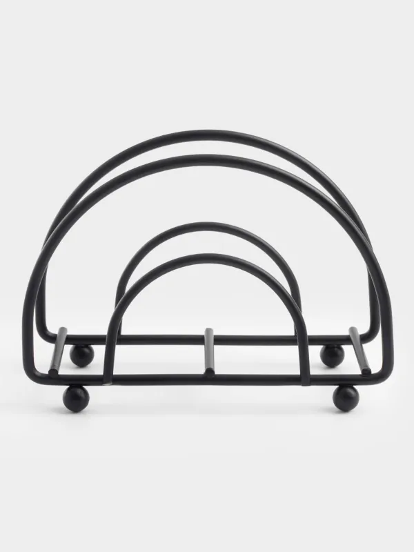 Napkin holder, 10 cm, metal, black, Twist black, image-0