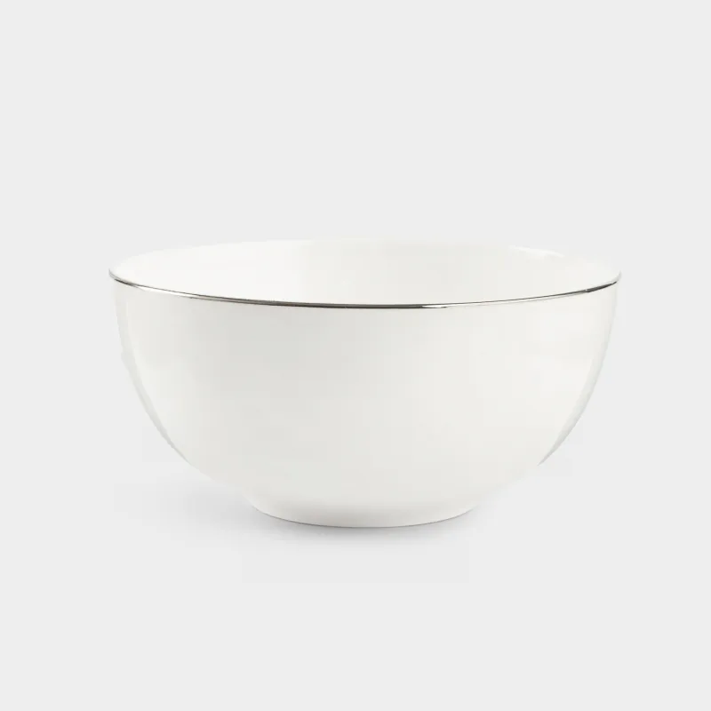 Salad bowl, 15x7 cm, 700 ml, porcelain F, white, Ideal silver