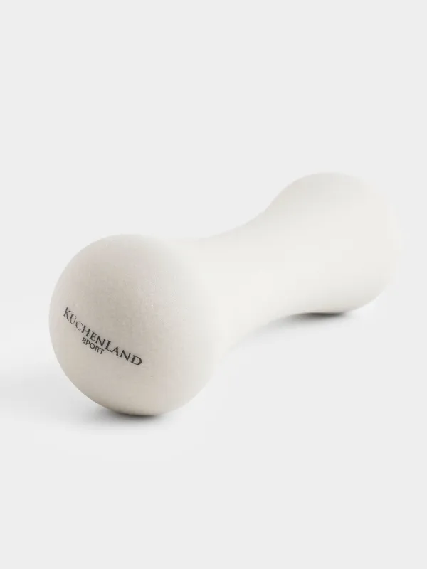 Fitness dumbbell, 1 kg, metal / PVC, beige, Sport, image-2