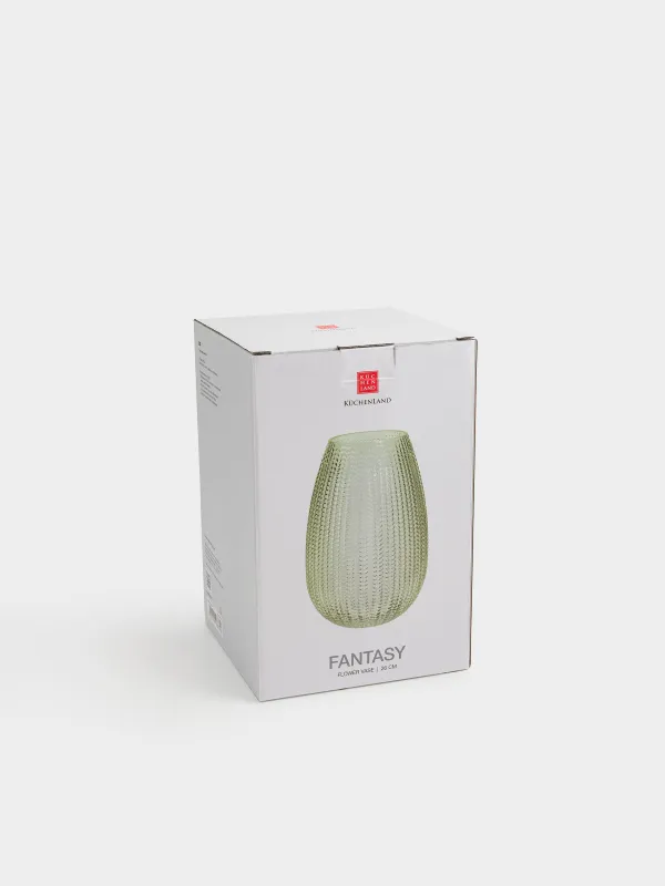 Flower vase, 26 cm, glass, green, Fantasy, image-6