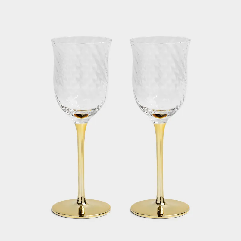 Drinking glass, 90 ml, 2 pcs, glass, champagne leg, Wesso color