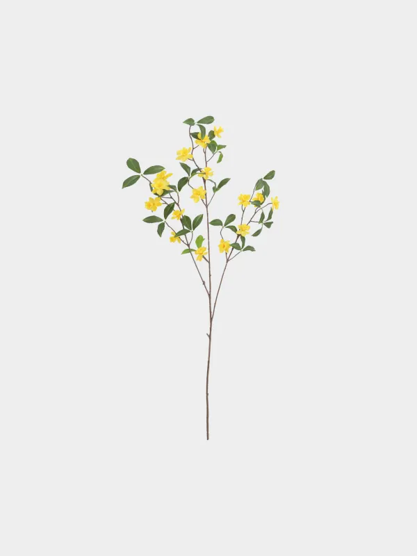 Decorative branch, 1 m, plastic / metal, Yellow flowers, Flower garden, image-0