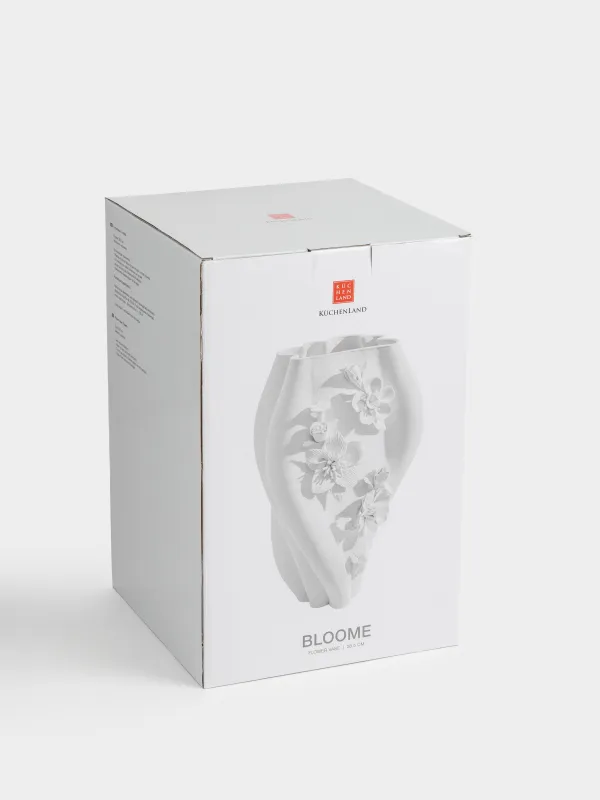 Flower vase, 29 cm, ceramic, white, Flowers, Bloome, image-4