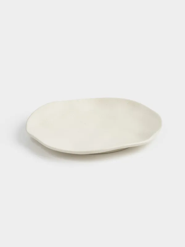 Snack plate, 23 cm, ceramic, milky, Crumpled effect, Crumple creme, image-4