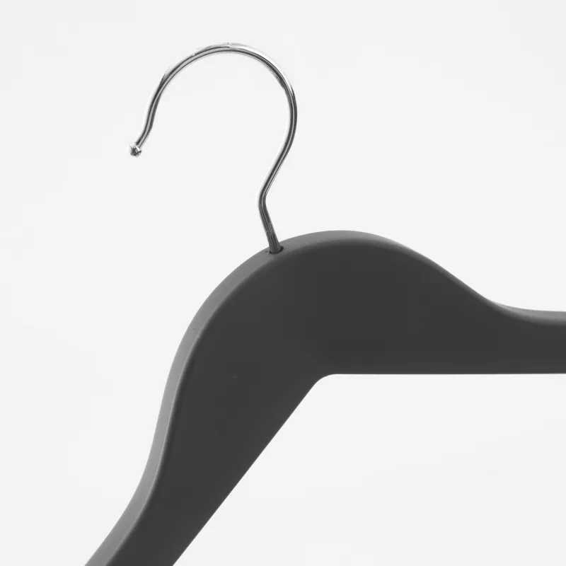 Coat hanger, 44 cm, for jackets and outerwear, plastic coated, grey, Fun house, image-1