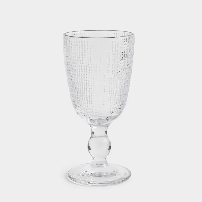 Drinking glass, 260 ml, glass, with silver edging, Grain silver