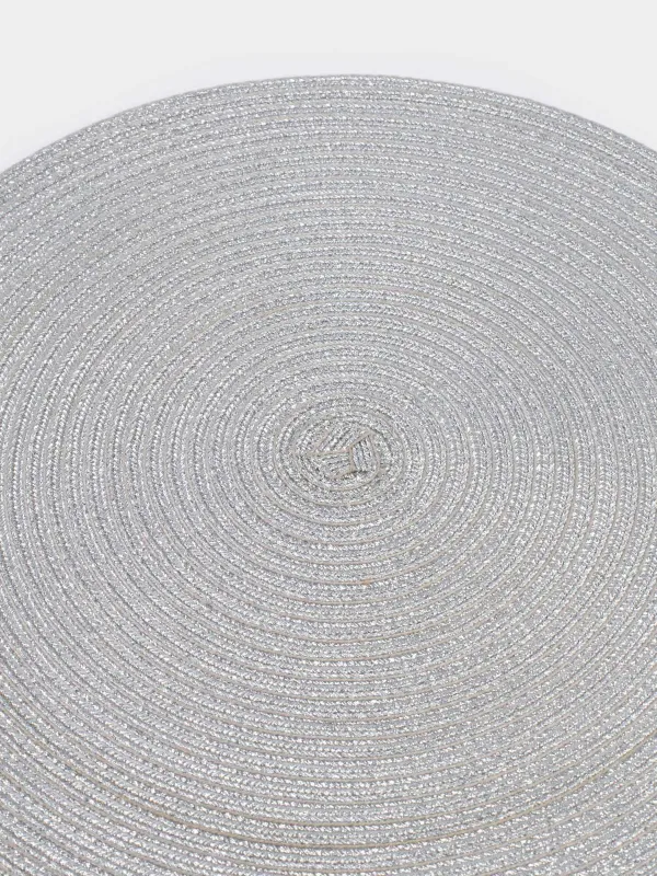 Instrument napkin, 38 cm, polyester, round, silver, Rotary shine, image-2