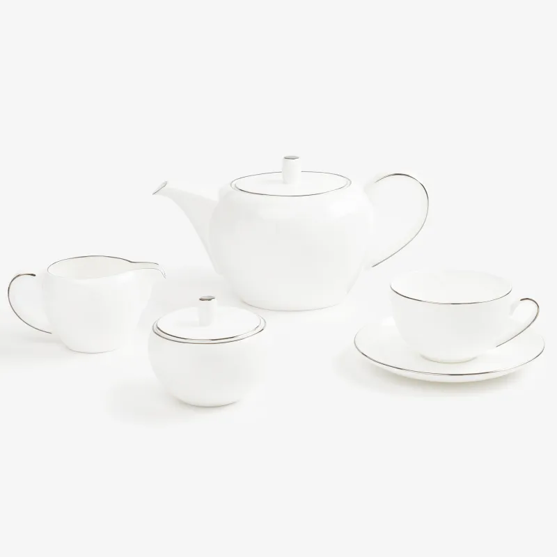 Tea set, 6 pers, 15 pr, porcelain F, Antarctica