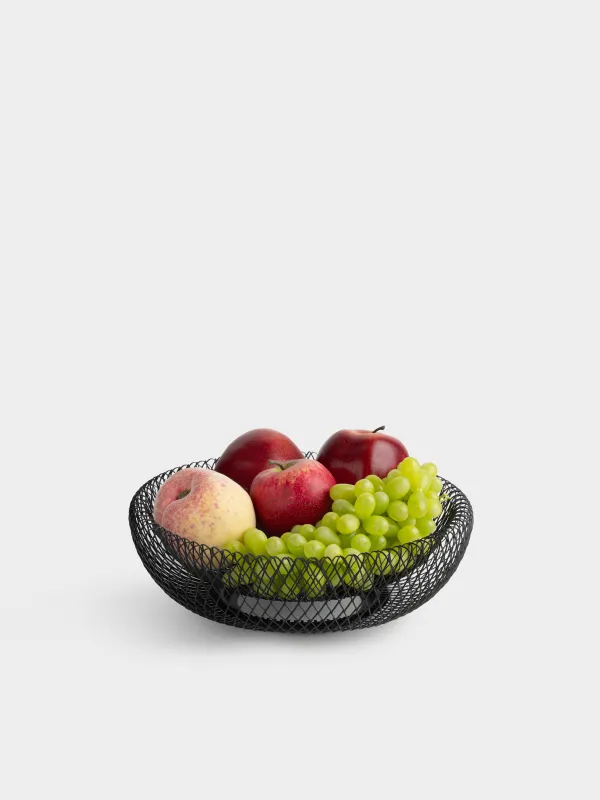 Fruit basket, 25 cm, metal, black, Mesh, Twist cell, image-3