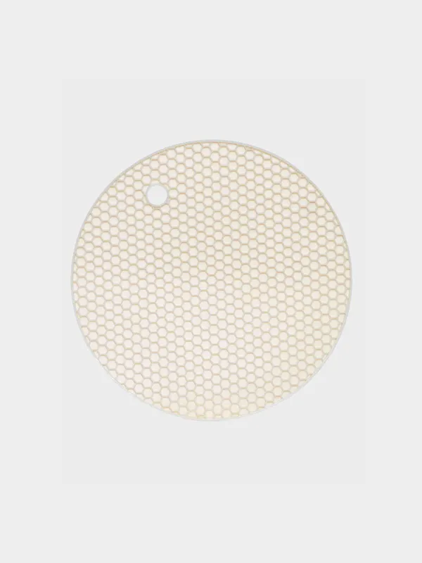 Hot pot holder, 18 cm, round, silicone, Milk, Soft kitchen, image-0