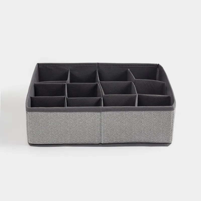 Organizer-divider for drawers, 32x24 cm, 12 otd, textile, gray, Pedant new, image-2