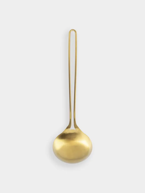 Ladle, 35 cm, steel, golden, Device gold, image-1