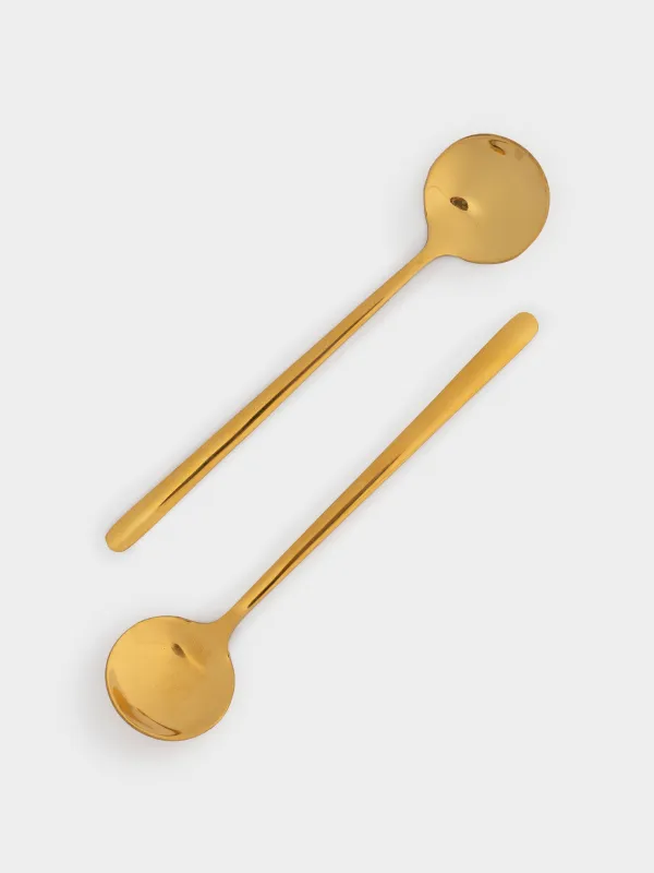 Spice container, 6 cm, 2 pcs, with spoons, on a stand, marble / wood, Marble, image-7