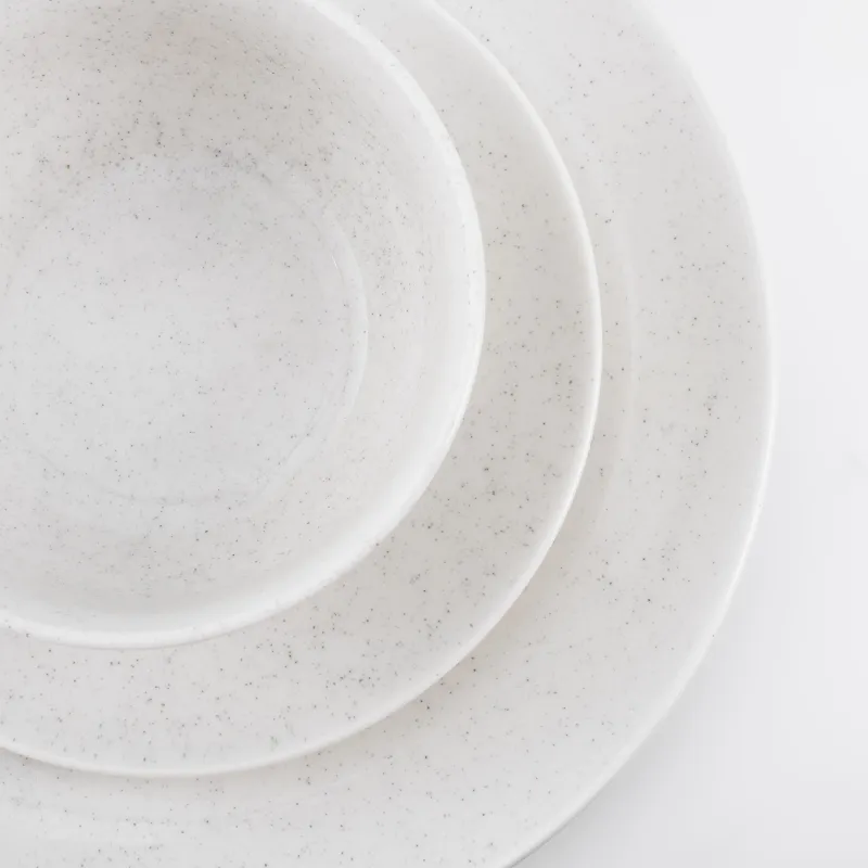 Dining set, 6 persons, 18 items, porcelain P, milky, speckled, Latio, image-4