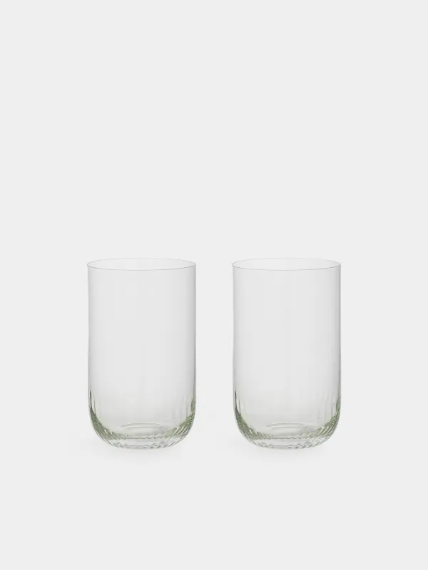 Glass, 12 cm, 460 ml, 2 pcs, crystal glass, green, Rofrano, image-0