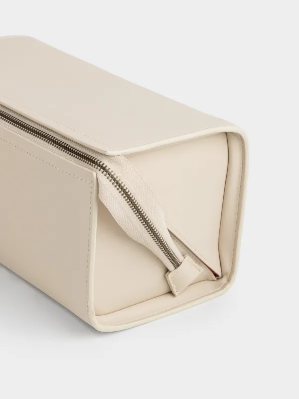 Makeup bag, 28x15 cm, polyurethane, beige, Revon, image-3