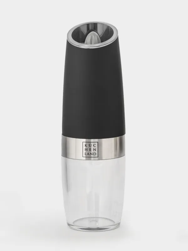 Spice mill, 20 cm, 2 pcs, Gravity, Plastic / Acrylic, LED W, Black / White, Spicy, image-1