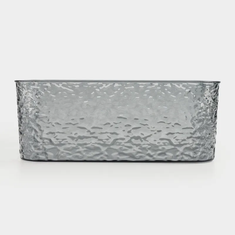 Organizer box, 27x21x10 cm, household, with handles, plastic, gray, Renaissance clear, image-6