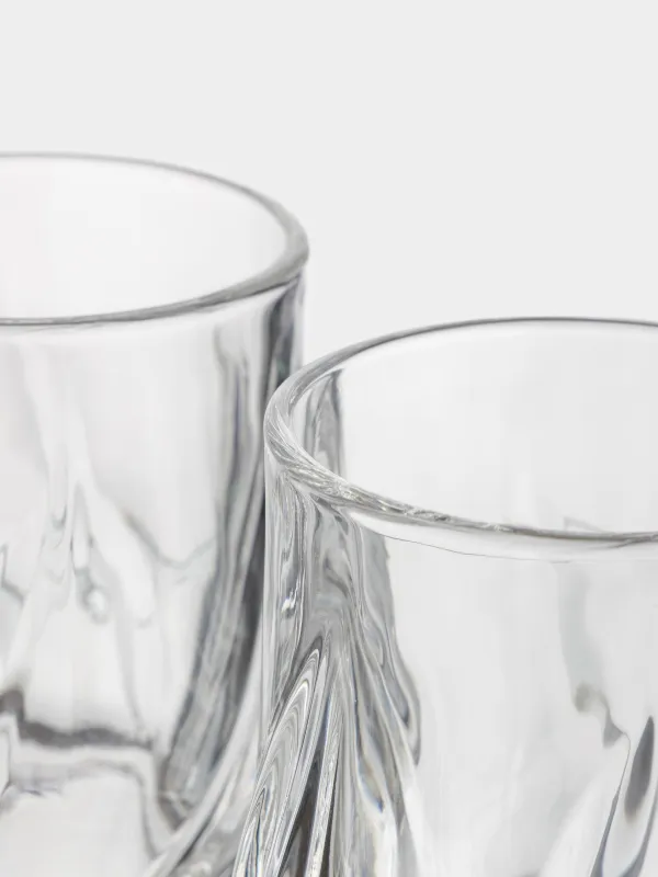 Drinking glass, 10 cm, 300 ml, 2 pcs, glass R, Crumpled, image-3