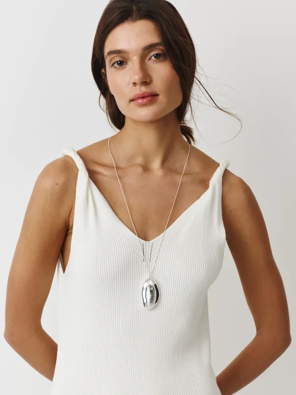 Chain, 80 cm, with pendant, metal, Silver, Pendant, Jewelry, image-3