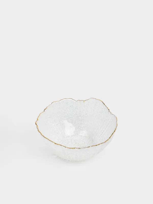 Bowl, 13x7 cm, 300 ml, glass, with golden edging, Berg, image-1