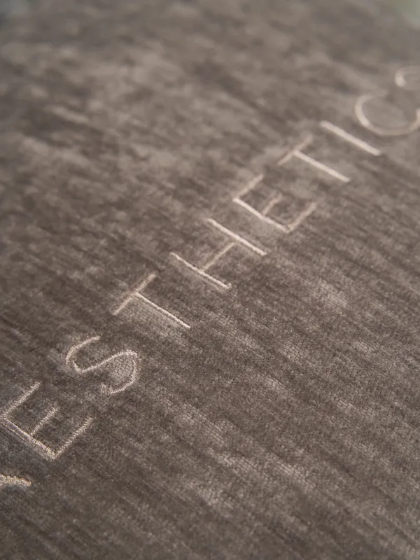 Decorative pillow, 45x45 cm, chenille/velvet, dark grey, Aesthetics, Chenille, image-4