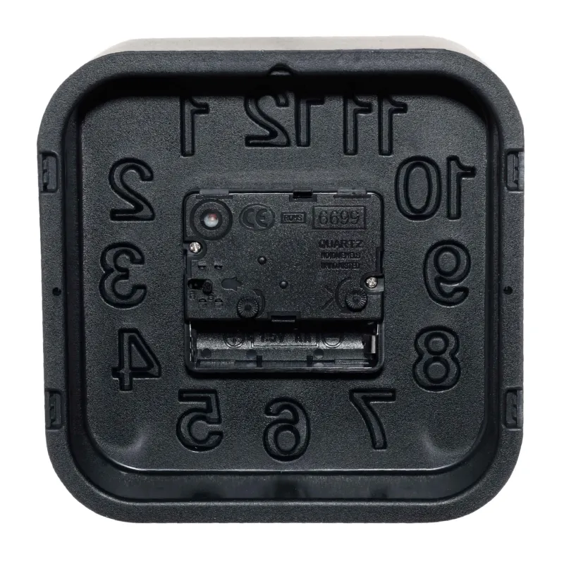 Alarm clock, 13 cm, plastic / glass, square, Black, Dial, image-2