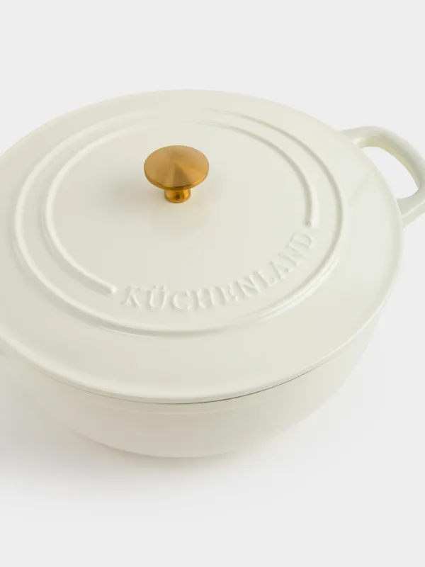 Cauldron, 27 cm, 4.5 l, with lid, cast iron, milk, Light kitchen, image-3