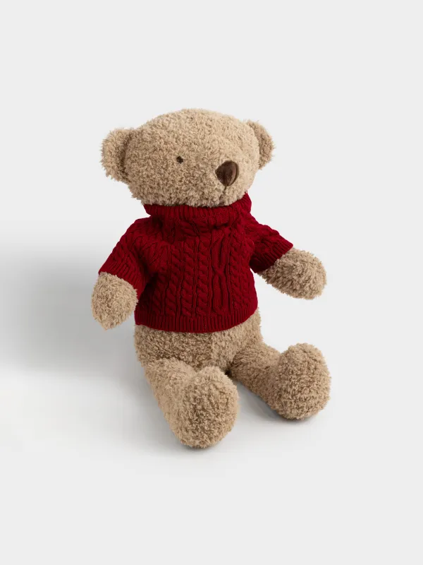 Toy, 55 cm, soft, polyester, brown, Bear in a sweater, Bear, image-1