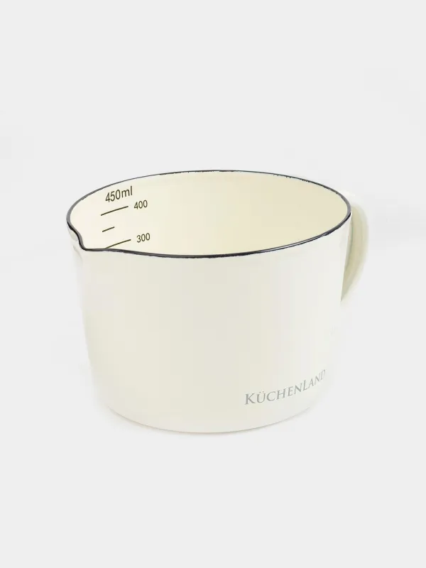 Measuring Mug, 500 ml, enameled metal, milk, Nostalgia, image-0