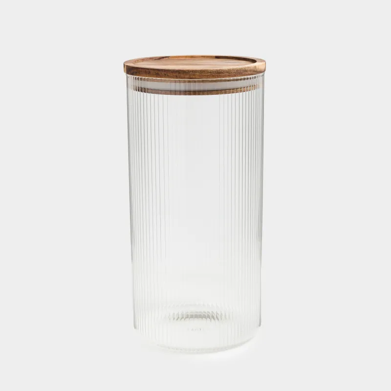 Can for bulk products, 1,7 l, glass B / wood, Ravi wood