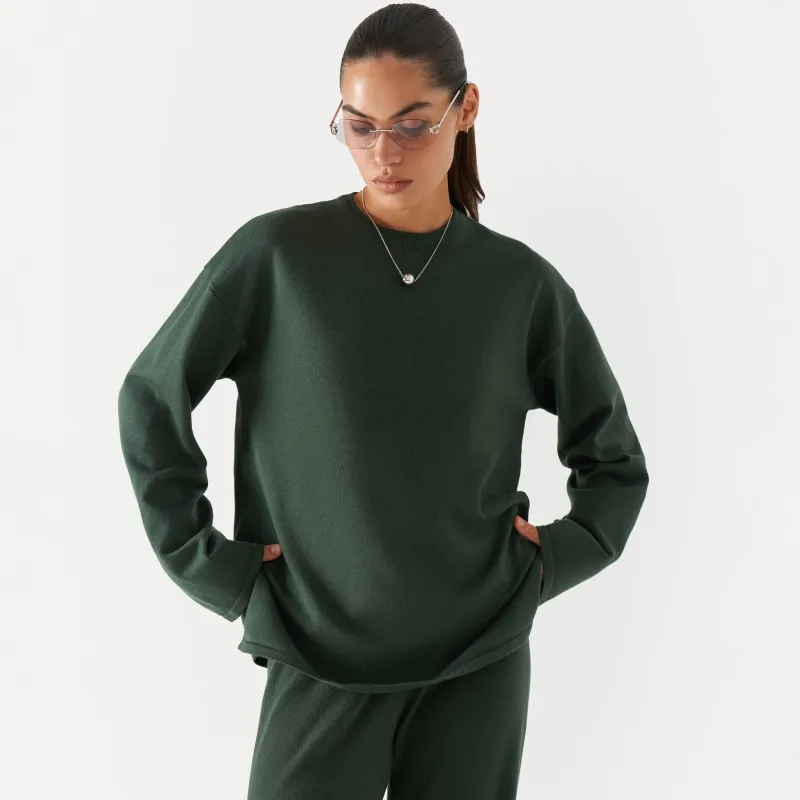 Women's sweater, home, size M, viscose / polyester / nylon, green, Evelina