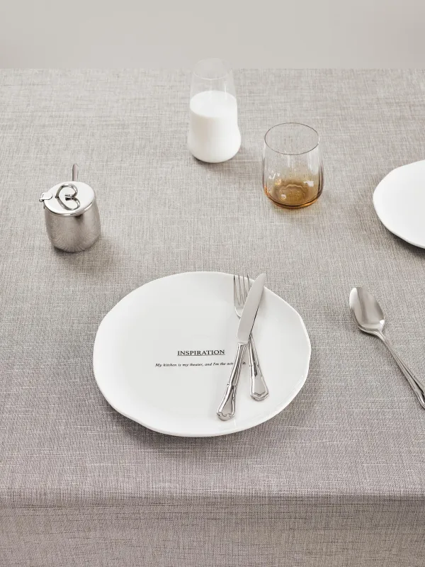 Tablecloth, 160x160 cm, fringed, polyester, grey melange, Beverin, image-2