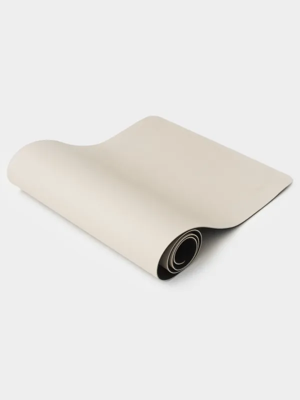 Yoga and fitness mat, 1.8 m, TPE, Black / Beige, Sport, image-0