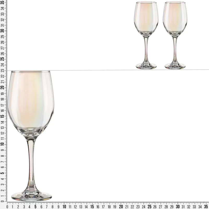 Red wine glass, 420 ml, 2 pcs, glass, mother of pearl, Floyd polar, image-3