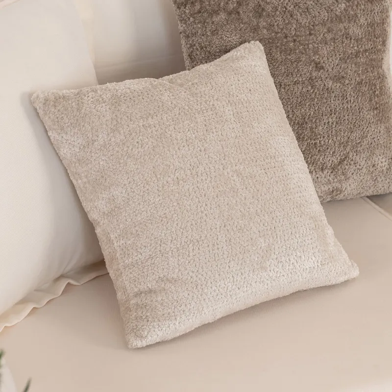 Decorative pillow, 45x45 cm, velvet, beige, Nordkap