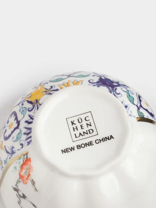 Sugar bowl, 10 cm, 160 ml, porcelain N, white and gold, Kintsugi, Kintsugi, image-4