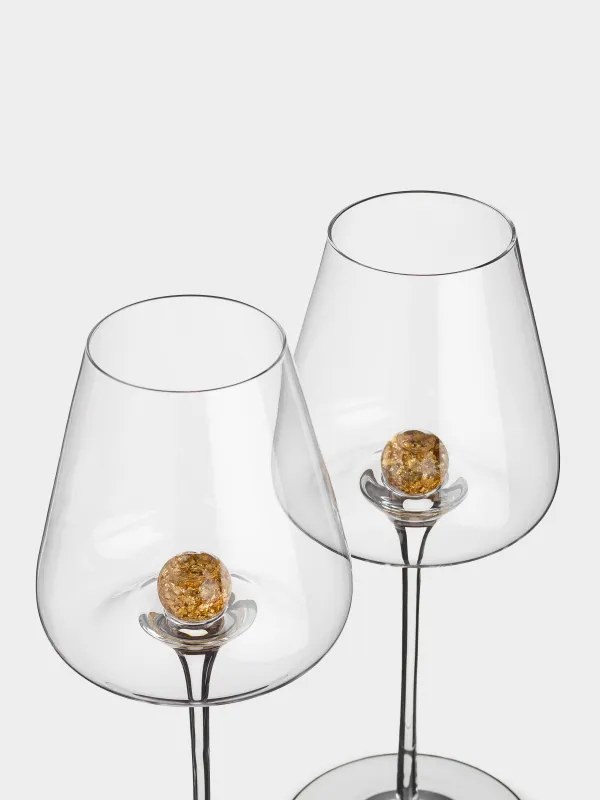 Drinking glass, 480 ml, 2 pcs, Crystal glass, Amber ball, Sorento, image-4